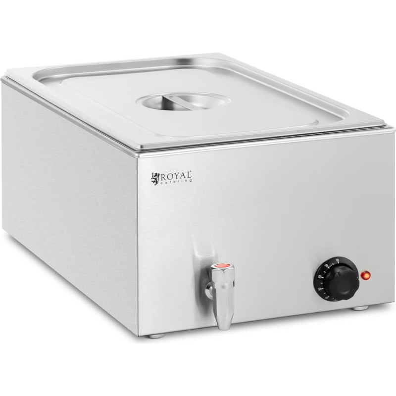 Royal Catering Bain marie elektriskais sildītājs ar krānu GN 1/1 640 W