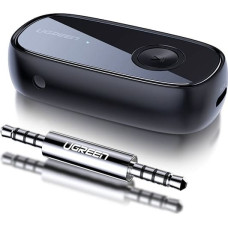 Ugreen Skaņas uztvērējs Bluetooth 5.0 austiņām audio AUX aptX, aptX LL mini ligzda melna