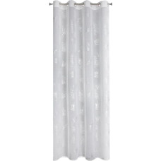 Aizkaru 140x250 Capri baltas sudraba lapas, kas gatavas uz starplikām