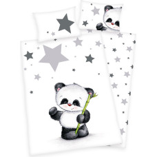 Flaneļa gultas veļa 100x135 Panda 8647 Bambusa zvaigznes gultiņai