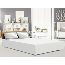 Džersija elastāna palags 180x200 ar gumiju, balts, augstajam matracim 25 cm Luxury