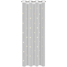 Aizkars 140x250 Elsa balti dzelteni gatavi ziedi uz E12 starplikām