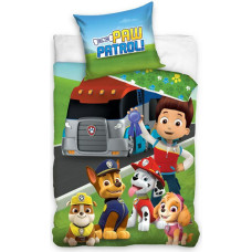 Kokvilnas gultasveļa 140x200 Paw Patrol suņiem zaļa spilvendrāna 70x80 70 C23