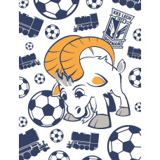Flīsa sega 130x170 Lech Poznań balta tumši zila futbolistam