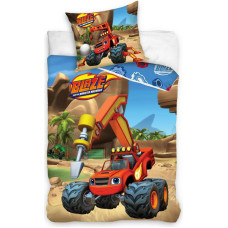 Kokvilnas gultas veļa 140x200 Blaze mega machines zili sarkana spilvendrāna 70x90 C23
