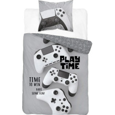 Kokvilnas gultas veļa 140 x 200 Spēlēšanas laiks, pelēks spēlētājiem 4664 A 38. panelis