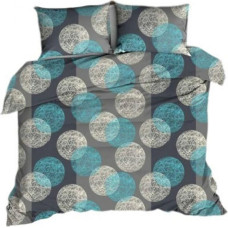 Flaneļa gultas veļa 160x200 pelēka tirkīza bumba 1502 Flanel Max
