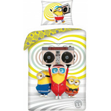 Kokvilnas gultas veļa 140x200 Minions spilvendrāna 70x90 9998BL