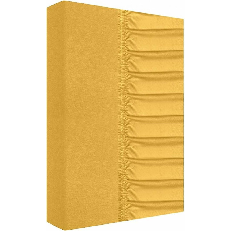 Džersija palags ar gumiju 90x200 medus 160g/m2