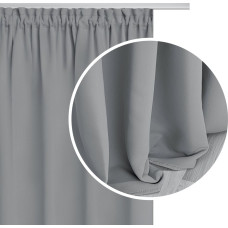 Aptumšojošs aizkars 140 x 270 sudraba krāsā, gatavs uz Hold Blackout lentes