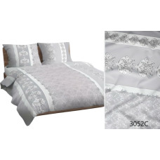 Kokvilnas gultasveļa 140x200 pelēki ornamenti 3052 C kokvilna Maks