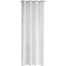 Aizkars 140x250 Feza balts ar sudraba apdruku, gatavs ar E12 starplikām