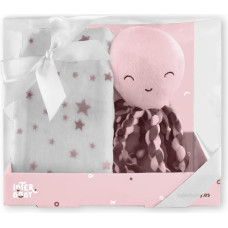 Interbaby Bērnu sega 80x100 rozā Octopussy + mīksts plīša talismans