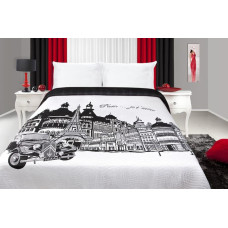 Francijas gultas pārklājs 220x240 Balts+Melns Paris