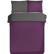 Nova violeta divpusēja tērauda satīna gultas veļa 140x200