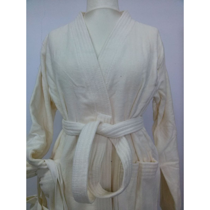 AlgoNatural peldmētelis + čības L izmērs Cream COTTON 100%