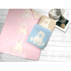 Sweet Bear sega 75x100 kokvilnas un akrila Rozā