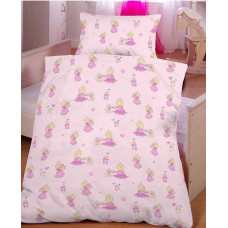 Kokvilnas gultasveļa 140x200 raksts 132 Pink Princeses