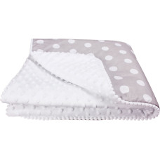 Gluck Baby Bērnu sega 80x75 Minky polka dots Vasaras pelēka un balta 098 EK