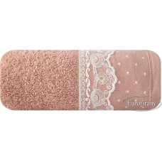 Mia dvielis 50x90 01 rozā ar mežģīnēm 500 g/m2