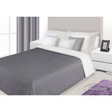 Dekoratīvais gultas pārklājs 70x150 Alex 15 baltā un tērauda krāsā
