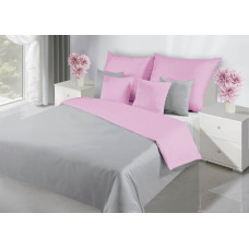 Satīna gultas veļa 200x220 Nova sudraba rozā gaiši abpusēja