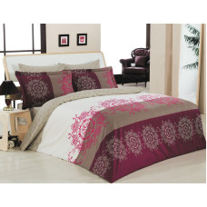 Kokvilnas gultas veļa 160x200 Valentina burgundy Exclusive Premium