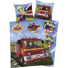 Kokvilnas gultas veļa 140x200 Fireman Sam 1613 Fire Department spilvendrāna 70x90