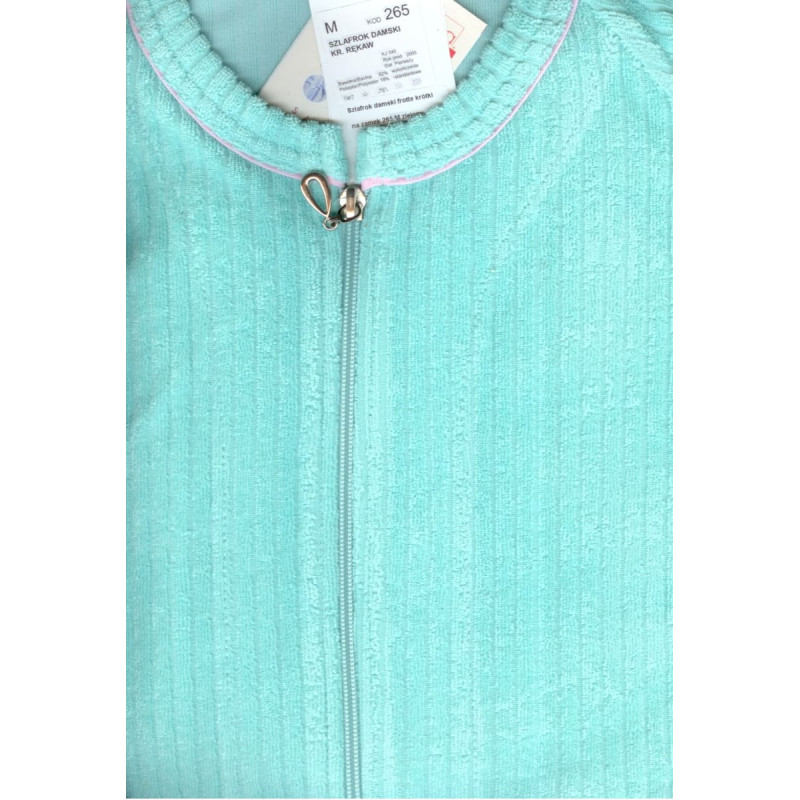 Sieviešu īss frotē peldmētelis ar rāvējslēdzēju, 265 M, zaļš. Pēdējā prece. Zemu cenu!!!