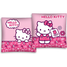 Kokvilnas spilvendrāna 40x40 Hello Kitty, rozā, ziedi 1466