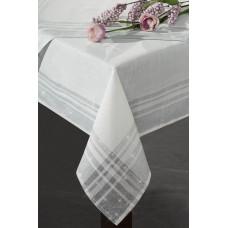 Dekoratīvais galdauts 150x260 Sudrabs, krēmkrāsas sudrabs