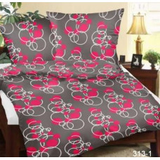 Mizas pakaiši 140x200 313/1 Pelēki rozā apļi pogas 100% bieza kokvilna