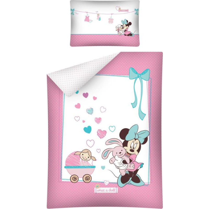 Kokvilnas gultas veļa 100x135 Mini Mouse 1632 Minnie Mouse STC 15 A gultiņai