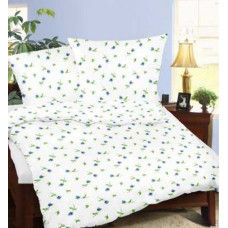 Mizas pakaiši 140x200 67/5 Baltas, zilas rozes, pogas, 100% kokvilna