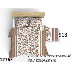 Flaneļa gultasveļa 160x200 1276E bēša ar maziem ziediņiem