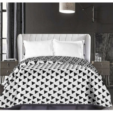Decoking Dekoratīvais gultas pārklājs 240x260 hipnoze, balts, melns, abpusējs, trīsstūri