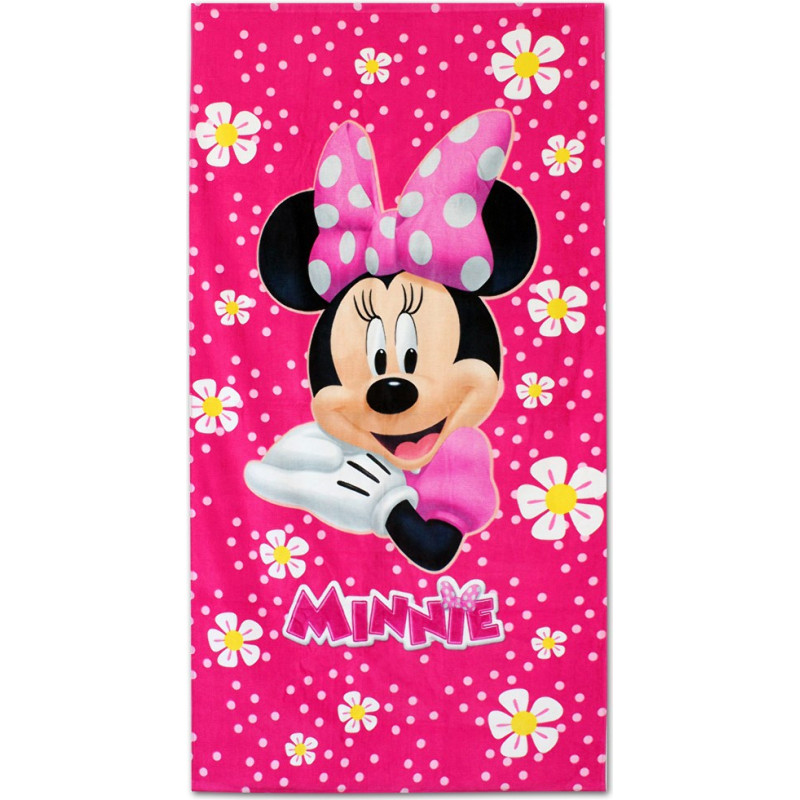 Pludmales dvielis 70x140 Mini Mouse 2204 Minnie Mouse ziedi bērniem