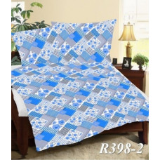 Mizas pakaiši 140x200 398/2 zilu ziedu savārstījums ar pogām 100% bieza kokvilna