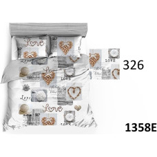 Kokvilnas gultasveļa 140x200 1358E baltas mīlestības sirsniņas brīnišķīgas 326N