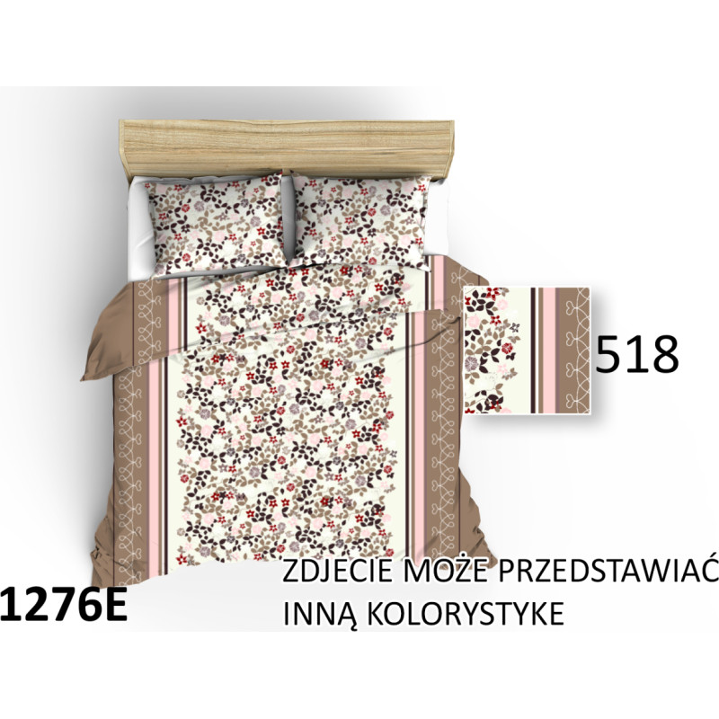 Mizas pakaiši 140x200 1276E bēši mazi ziedi 518N ar rāvējslēdzēju kokvilna