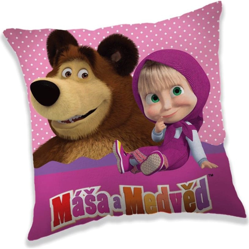 Bērnu spilvendrāna 40x40 3D Maša un lācis 2314 Maša