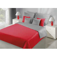 Nova sarkana sudraba divpusēja satīna gultas veļa 160x200