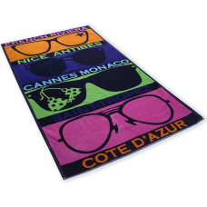 Decoking Pludmales dvielis 90x180 Traveller 0531 Brilles telpa zila oranža rozā zaļa tumši zila