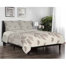 Flaneļa gultasveļa 200x220 F-52B Dream catcher bēši brūna