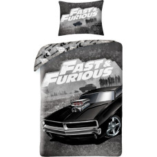 Kokvilnas gultas veļa 140x200 Fast and Furious automašīnas automašīnas Fast and Furious 3809 spilvendrāna 70x90
