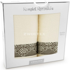 Dvieļu komplekts kastītē 2gb Roma 8485/k1-5722 ekrii brūns izšuvums 50x90 70x130