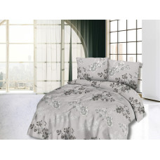 Kokvilnas gultasveļa 140x200 ziedi lapas bēšs 71415/1 Cottonlove