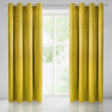 Gatavs aizkars ar cilpām 140x250 Sarah, sinepju samts