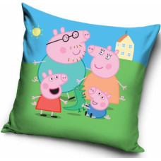 Bērnu spilvens 40x40 Peppa Pig ģimene 0600 māja Džordža dinozaurs