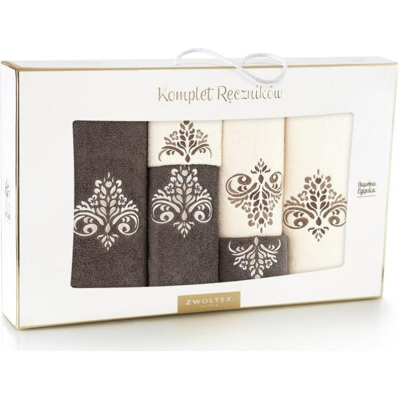 Dvieļu komplekts kastītē, 6gb Sultan ekri, grafīta ornaments